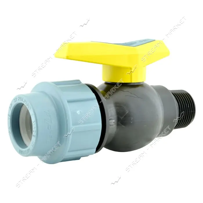 Кран шаровый цельнолитой ПНД STP D32 ЗН 32х1" PP                                                    