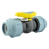 Кран шаровый цельнолитой ПНД STP D50 ЗЗ 50х50 PP                                                    