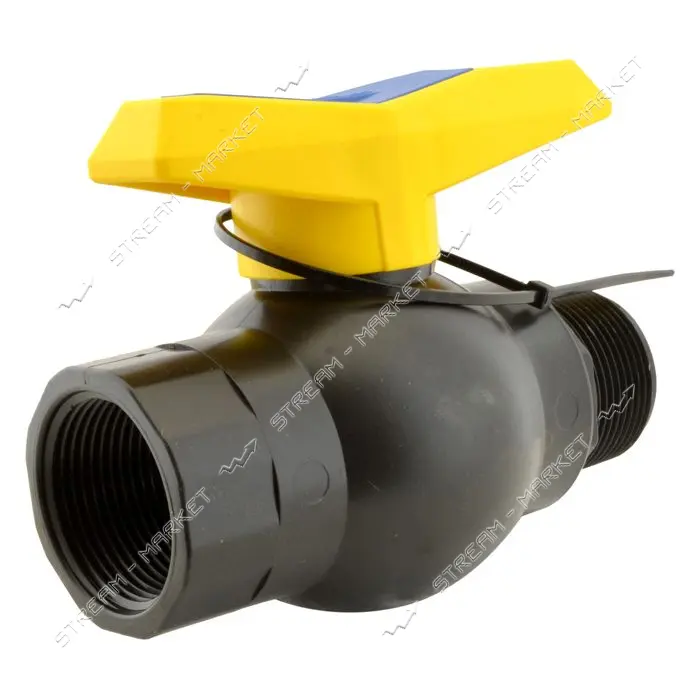 Кран шаровый цельнолитой ПНД STP D40 ВН 1-1/4"х1-1/4" PP                                            
