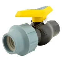 Кран шаровый цельнолитой ПНД STP D40 ЗВ 40х1-1/4" PP                                                