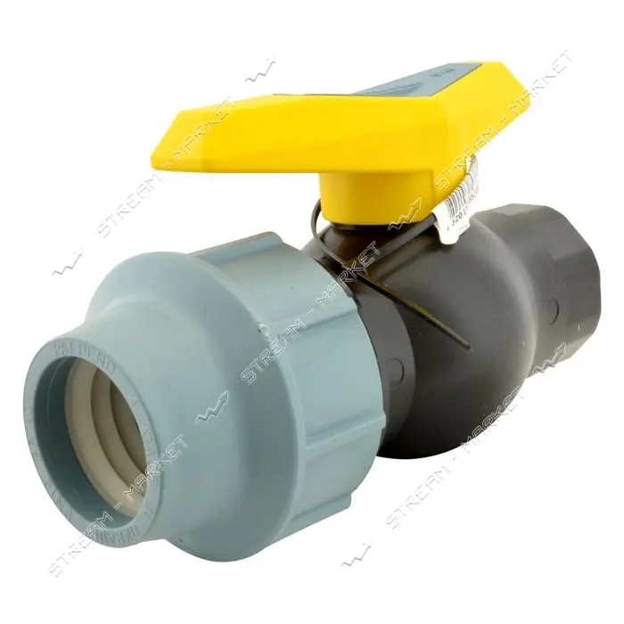 Кран шаровый цельнолитой ПНД STP D40 ЗВ 40х1-1/4" PP