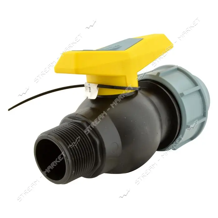 Кран шаровый цельнолитой ПНД STP D40 ЗН 40х1-1/4" PP                                                