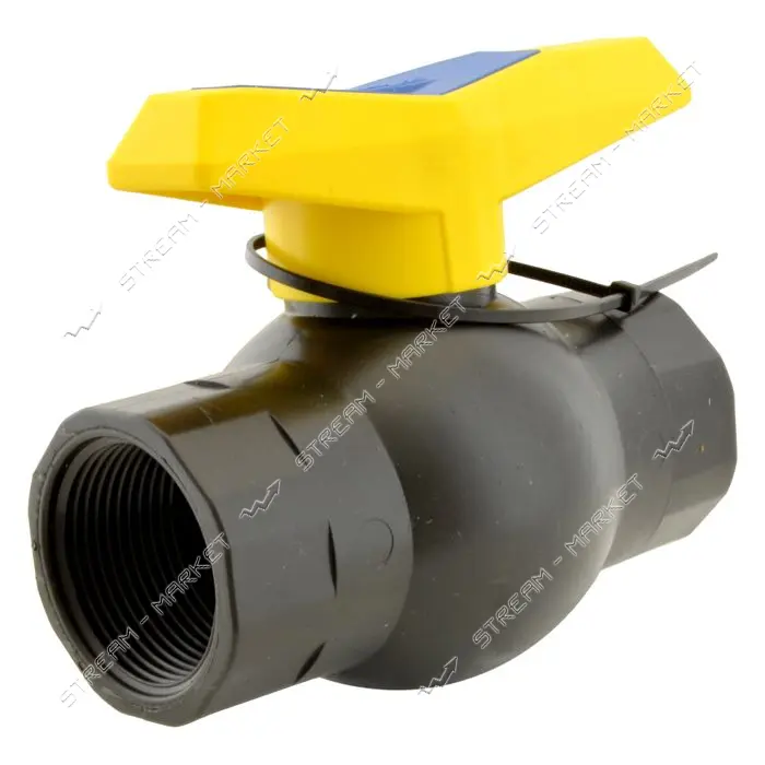 Кран шаровый цельнолитой ПНД STP D50 ВВ 1-1/2"х1-1/2" PP