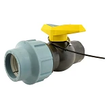 Кран шаровый цельнолитой ПНД STP D50 ЗВ 50х1-1/2" PP