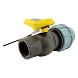 Кран шаровый цельнолитой ПНД STP D50 ЗВ 50х1-1/2" PP