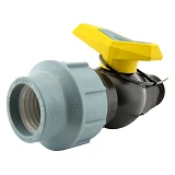 Кран шаровый цельнолитой ПНД STP D50 ЗН 50х1-1/2" PP                                                