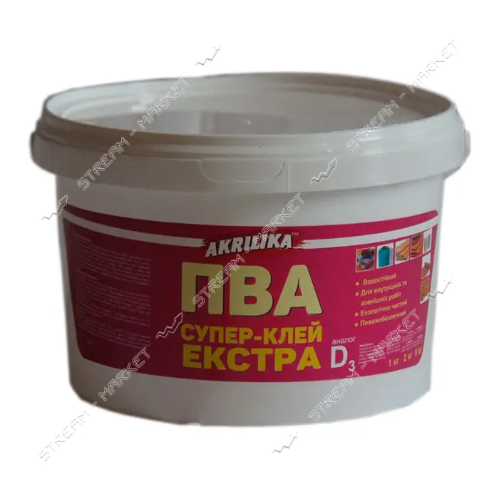 Клей ПВА супер экстра Акрилика аналог D3 2кг                                                        