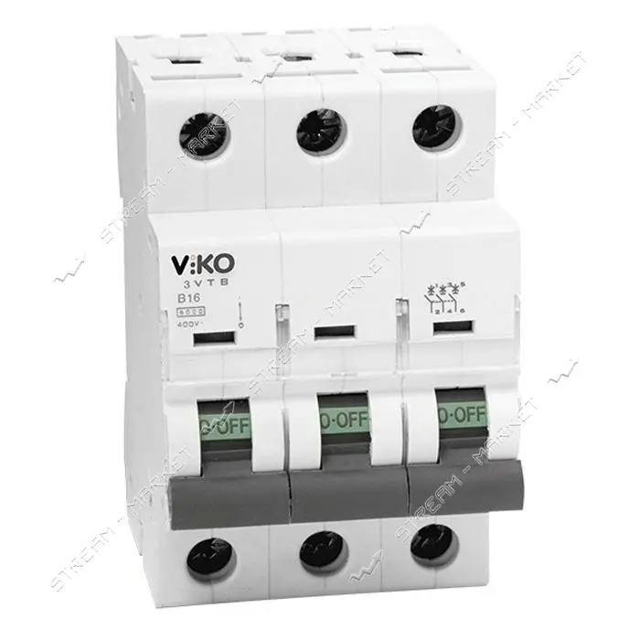 Автомат трехполюсный Viko тип C 6А 4.5кА                                                            