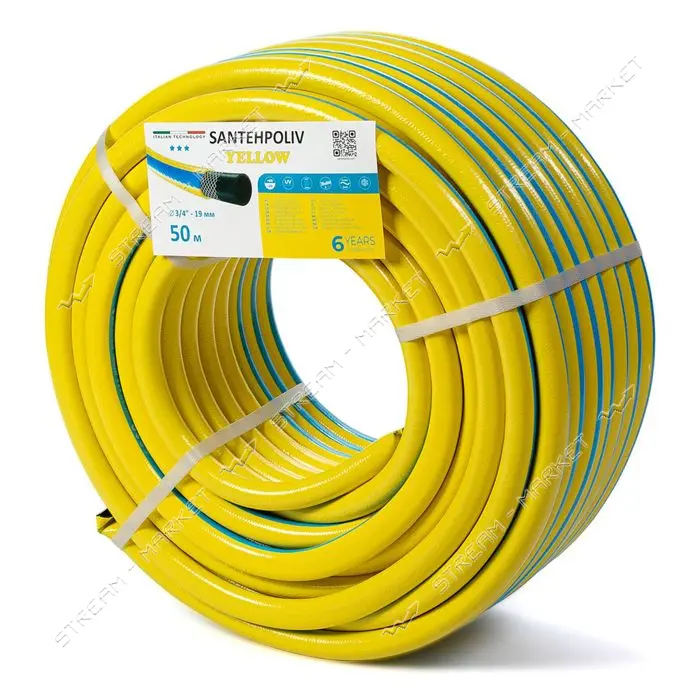 Шланг для полива Santehpoliv трехслойный 3/4" 50м YELLOW                                            
