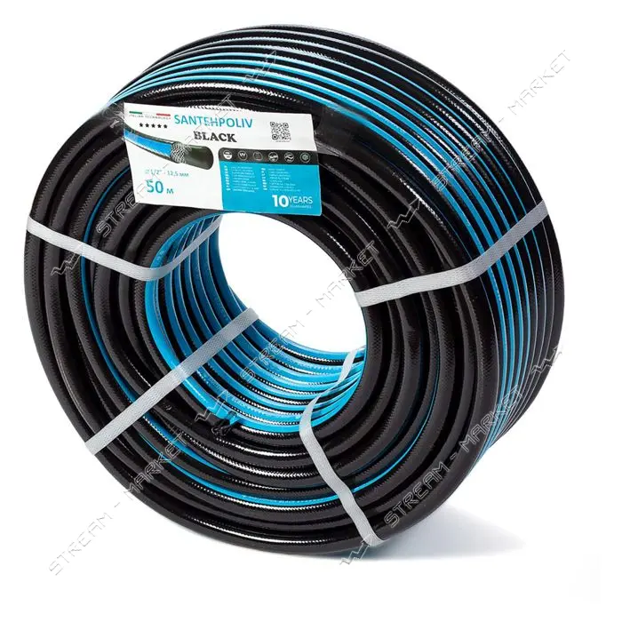 SШланг для полива Santehpoliv трехслойный 1/2" 50м BLACK                                            