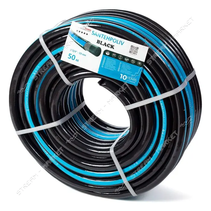 Шланг для полива Santehpoliv трехслойный 3/4" 50м BLACK                                             