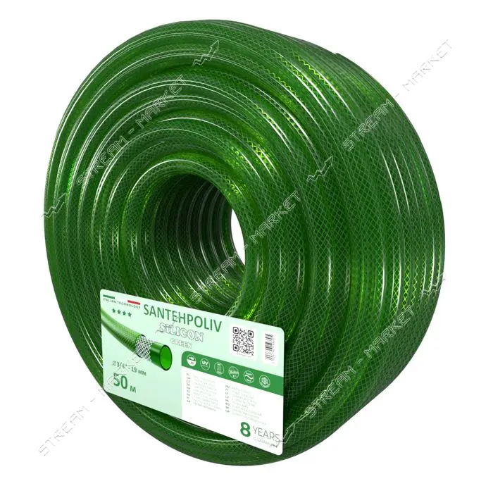 Шланг для полива Santehpoliv трехслойный 3/4" 50м SILICON GREEN                                     
