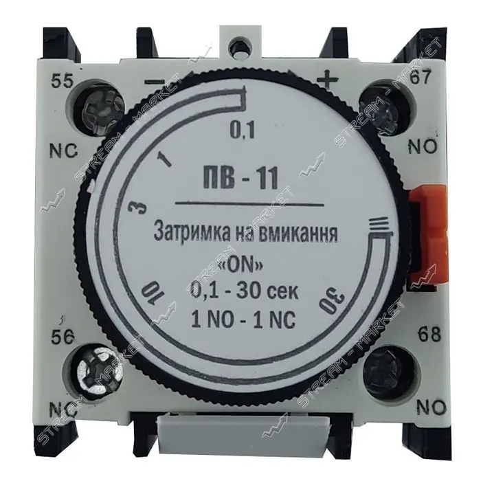 Дополнительный контакт Techno Systems ПВ11 задержка на вкл 0.1-30сек 1NO плюс 1NC