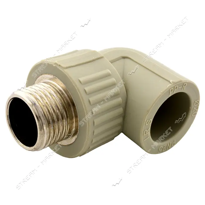 Угол полипропиленовый 25x1/2"Н стальная закладная