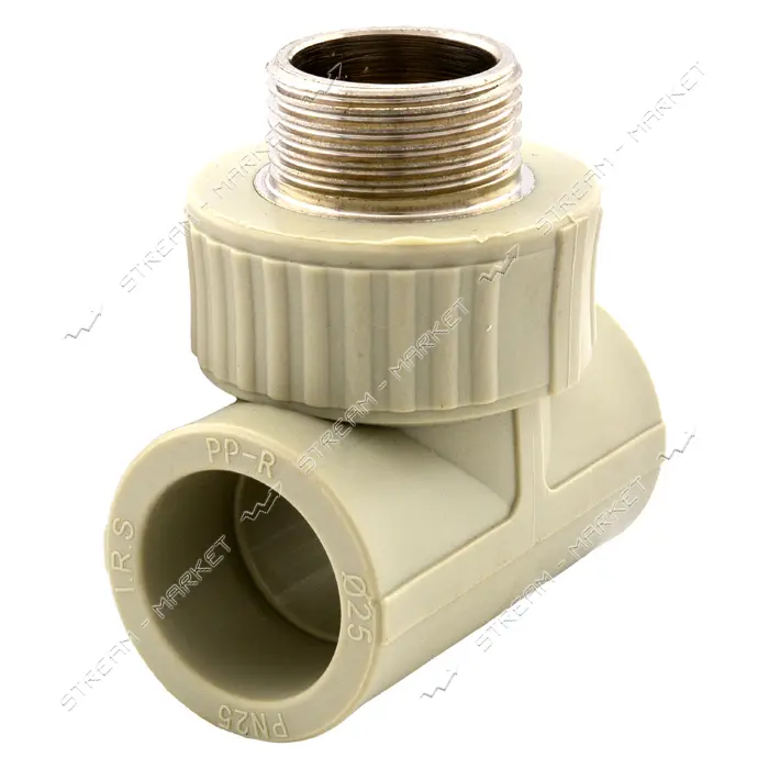 Тройник полипропиленовый 20x1/2"Н стальная закладная