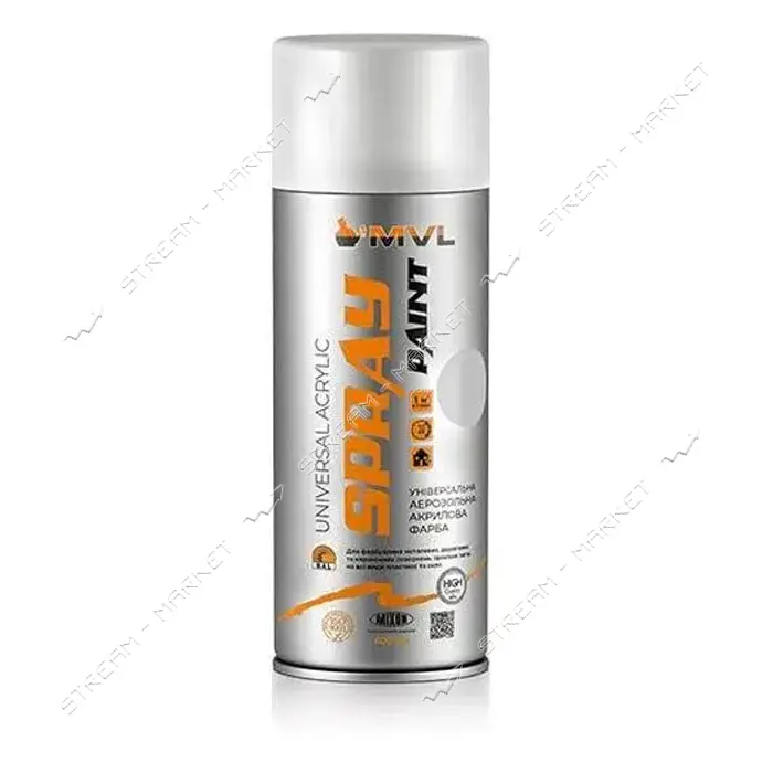 Аэрозольная краска-эмаль MVL Spray Paint 9010 400мл белая матовая                                   