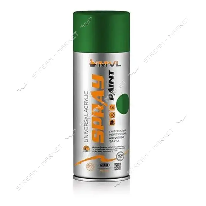 Аэрозольная краска-эмаль MVL Spray Paint 6029 400мл зеленая