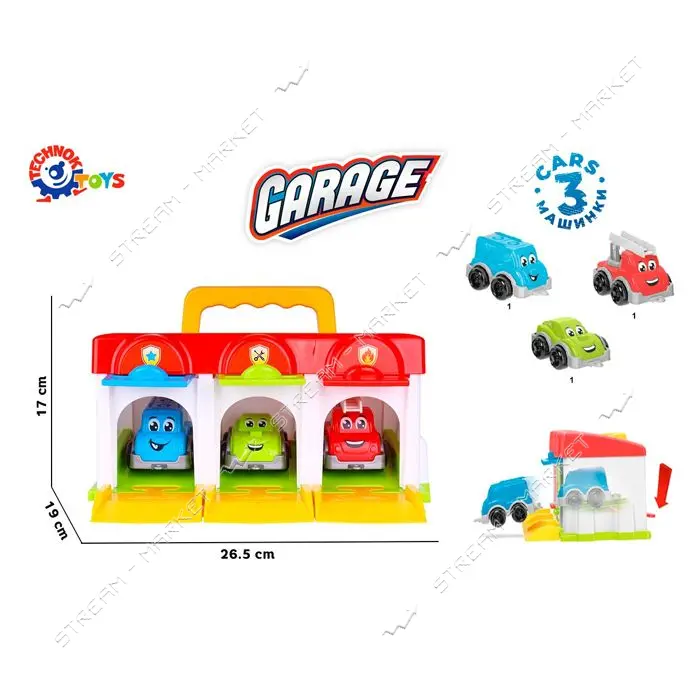 Игрушка гараж ТехноК арт 8416 (26.5х19х17см)