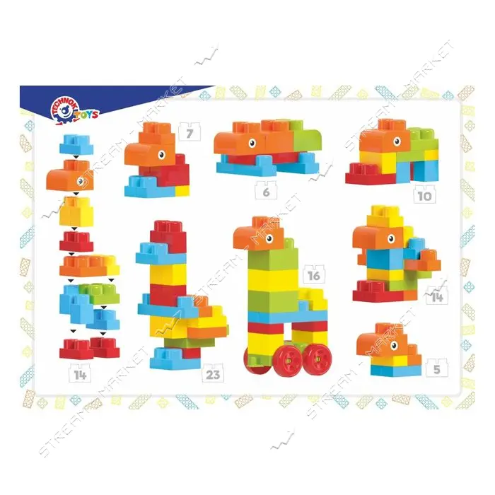Игрушка конструктор ТехноК 70 элемен арт 6801 (40 х 22 х 16 см)