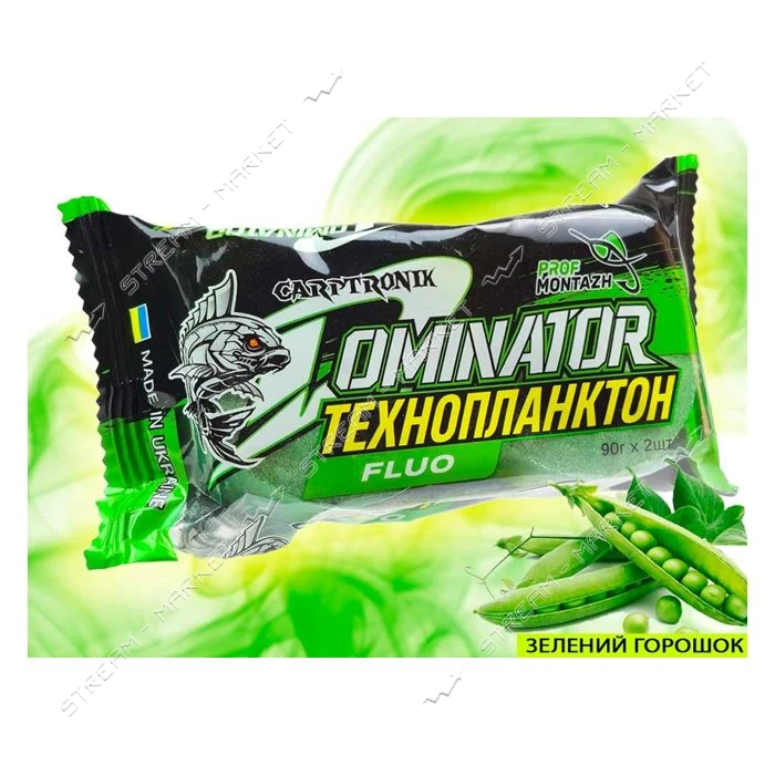 Технопланктон DOMINATOR FLUORO 2х90г Зеленый Горошек                                                