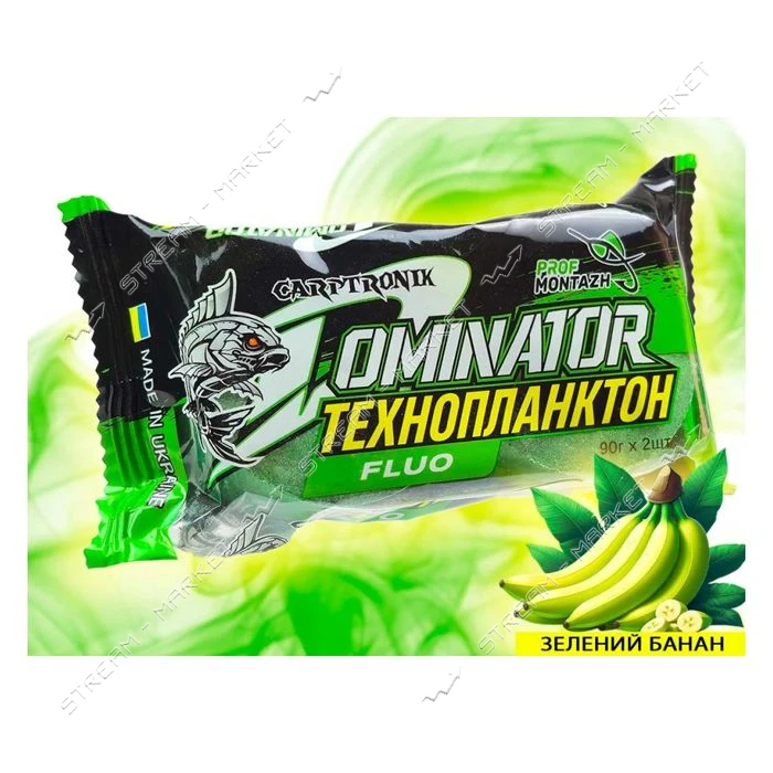 Технопланктон DOMINATOR FLUORO 2х90г Зеленый Банан                                                  