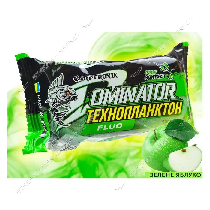 Технопланктон DOMINATOR FLUORO 2х90г Зеленое Яблоко