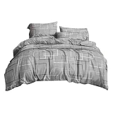 Постельное белье Textile House бязь 65 180х210см двухспальное Квадратики Grey
