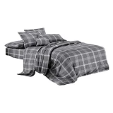Постельное белье Textile House бязь 65 180х210см двухспальное серая шотландка