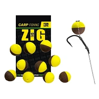 Плавающая насадка ZIG 12mm желто-коричневая 10шт