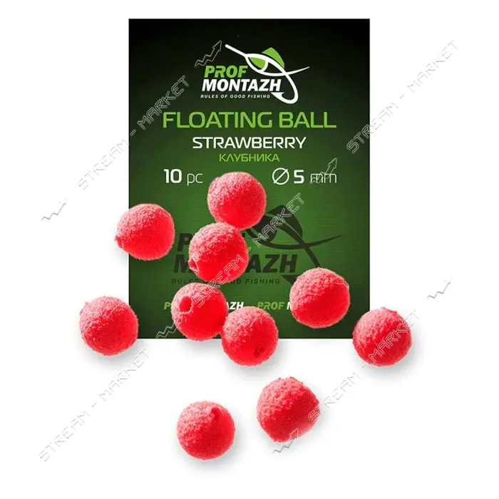 Насадка Floating Ball Клубника Strawberry 5мм 10шт                                                  