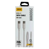 Кабель Aspor A013 Type-C to Type-C E-mark Nylon 230W 2м белый