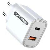 Сетевое зарядное устройство Aspor A806 FC USB/USB-C/33W белый
