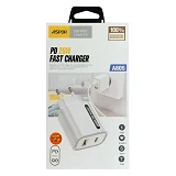 Сетевое зарядное устройство Aspor A805 USB/USB-C/PD 20W плюс кабель Type-C to Type-C белый