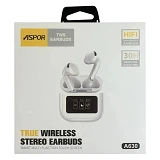 Bluetooth наушники Aspor A630 TWS Earbuds with Touch Screen белый                                   