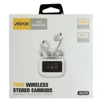 Bluetooth наушники Aspor A630 TWS Earbuds with Touch Screen белый                                   