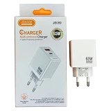 Сетевое зарядное устройство Jokade JB045 USB-A плюс USB-C/PD65W белый