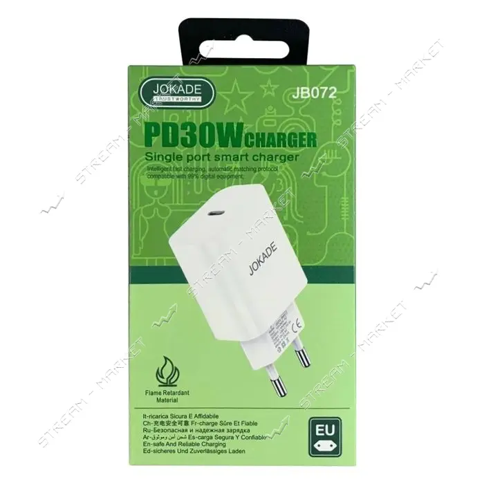 Сетевое зарядное устройство Jokade JB072 USB-C/PD30W белый
