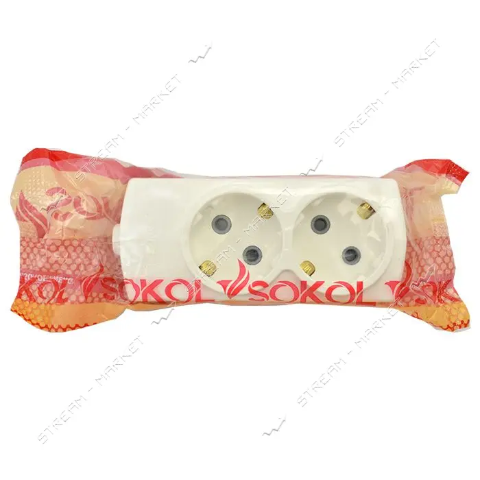 Колодка Sokol 2000 2 гнезда c заземлением                                                           