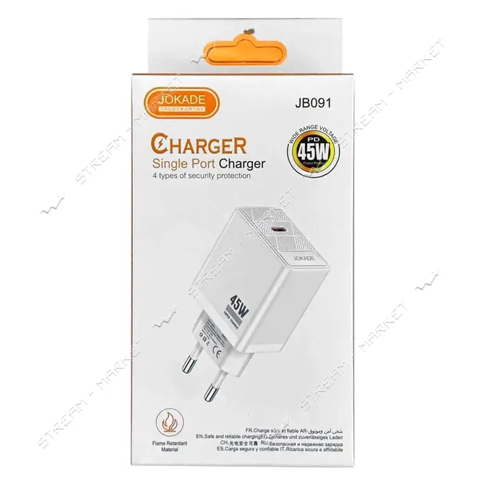 Сетевое зарядное устройство Jokade JB091 USB-C/PD 45W белый                                         