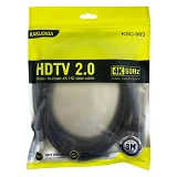 Кабель Kakusiga HDMI-HDMI 4K KSC-983 HDTV 2.0 3m textile черный