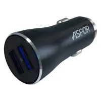 Автомобильное зарядное устройство для Aspor A918 metal блочок 2USB/3.4A LED черное                  