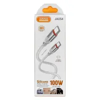 Кабель Jokade USB JA054 FC Type-C to Type-C 100W Silicone белый                                     