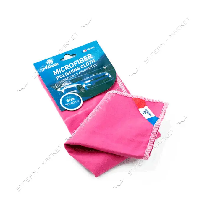Салфетка Atelie из микрофибры для полировки 30х40см розовая                                         