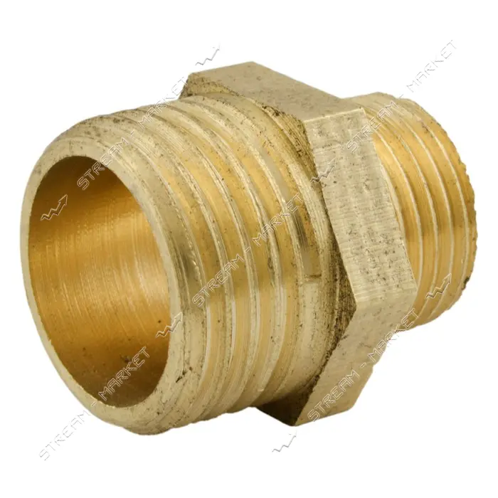 Ниппель латунный RS 3/8"Н-1/2"Н 10-15мм