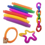 Трубы пластиковые эластичные Fidget Pop Tube набор 12шт                                             