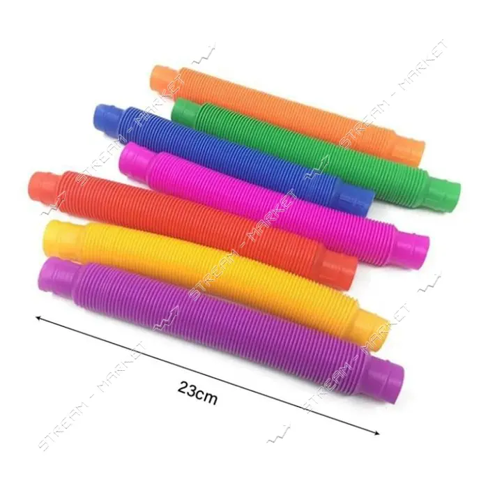 Трубы пластиковые эластичные Fidget Pop Tube набор 12шт                                             