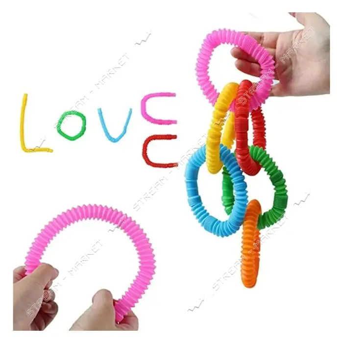 Трубы пластиковые эластичные Fidget Pop Tube набор 12шт                                             