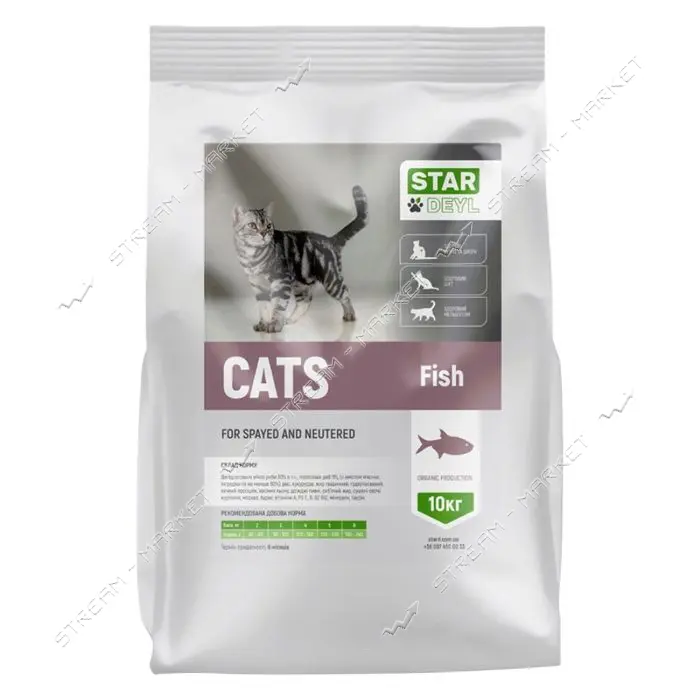 Сухой корм StarDeyl Cats Fish для стерилизованных котов Рыба 10кг                                   