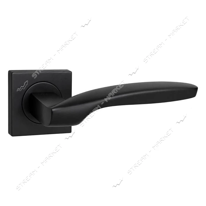 Ручка на розетах YU-TL 06-56036 mat black квадро матовый черный                                     