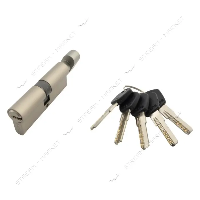 Секрет латунный Avers DM-80-C-Nis 40/40 лазерный ключ/поворот 5 ключей никель                       
